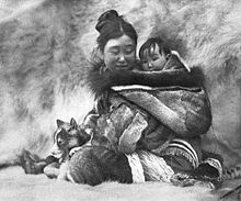 Nyla, who played the role of the wife of Nanook, and her child