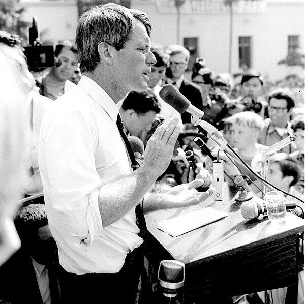 Kennedy campaigning in Los Angeles, 1968