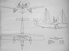 Technische Zeichnung: Flugboot Rohrbach-Robbe Ro VII