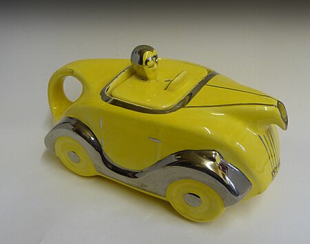 Sadler racing car teapot 1930s. Sadler car teapot 30s.JPG