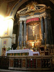 Altar-mor e o "Cristo na Cruz", de Guido Reni