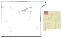 San Juan County New Mexico Zone încorporate și necorporate Ojo Amarillo Highlighted.svg