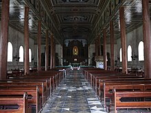 Church interior in 2023 Santa Monica Church Alburquerque inside (Tagbilaran East Road, Alburquerque, Bohol; 01-12-2023).jpg