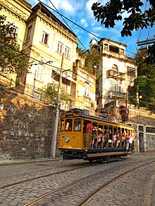 Le tramway de Santa Teresa.