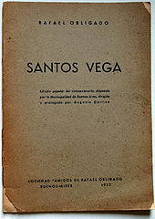 1937 edition of Santos Vega by Rafael Obligado. Santosvega 1937.jpg