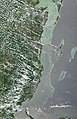 satelitní snímek Belize a jeho pobřeží