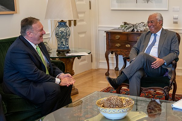 Costa meets with U.S. Secretary of State Mike Pompeo in Lisbon, Portugal on 5 December 2019.