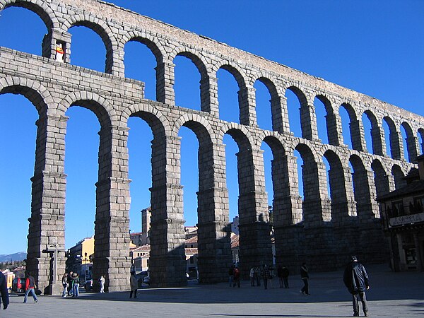 Roman aqueduct built in the Castile and León city of Segovia