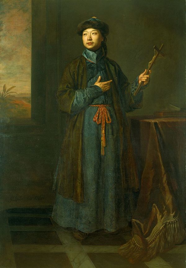 The Chinese Jesuit Michael Alphonsius Shen Fu-Tsung visited France and Britain in 1684–1685. "The Chinese Convert" by Sir Godfrey Kneller.