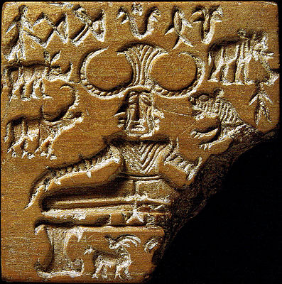 The so-called Shiva Pashupati ("Shiva, Lord of the animals") seal from the Indus Valley civilization.