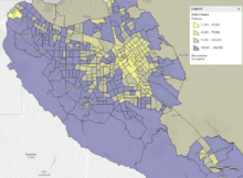 Thematic map showing median household income across central Santa Clara County Silicon Valley Income Map 20160315.png