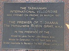 Plaque commorating the venue's official opening Silverdome (Launceston) 2022 04.jpg