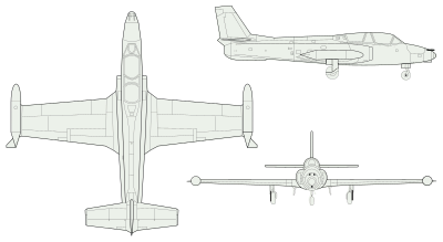 Soko G2 Galeb 3-view.svg