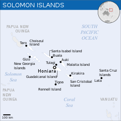 Location of Solomon Islands