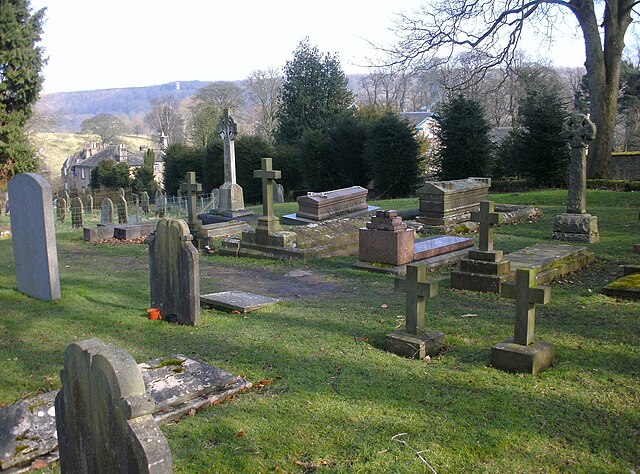 St Peter's Church, Edensor, Cavendish family plot with the graves of the Dukes of Devonshire
