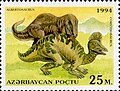 Koritosaurus na poštanskoj marki Azerbejdžana