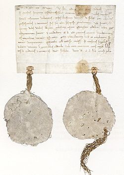 Skyddsbrev utfärdat till nunnorna i Vårfruberga av Kung Valdemar och Birger Jarl