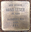 Stolperstein Eppendorfer Landstrasse 14 (Hans Leser) in Hamburg-Eppendorf.JPG