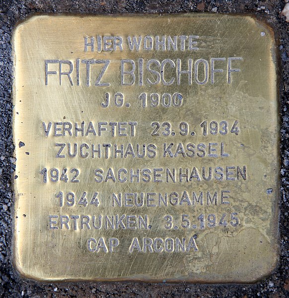 File:Stolperstein Weisestr 9 (Neukö) Fritz Bischoff.jpg