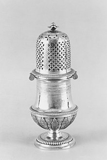 Sugar caster, silver, made by David Andre, 1709-1710, in Paris, France Sugar caster MET 145033.jpg