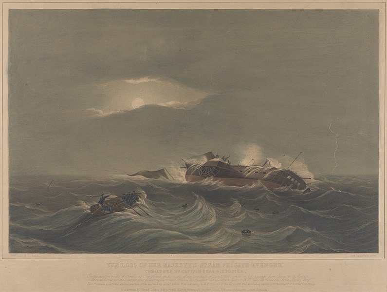 File:The Loss of Her Majesty's steam frigate Avenger - on the sunken rocks of Sorelli 20 Dec 1847 while on her passage from Gibraltar to Malta - RMG PY0934.jpg