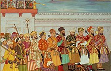 Mughal musketeer, 17th century. The Padshahnama, imperial court guards and nobles.jpg