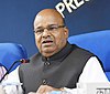 Fackföreningsministern för social rättvisa och empowerment, Shri Thaawar Chand Gehlot som talar för en presskonferens om prestationerna från ministeriet för social rättvisa och empowerment under de senaste fyra åren i New Delhi.JPG