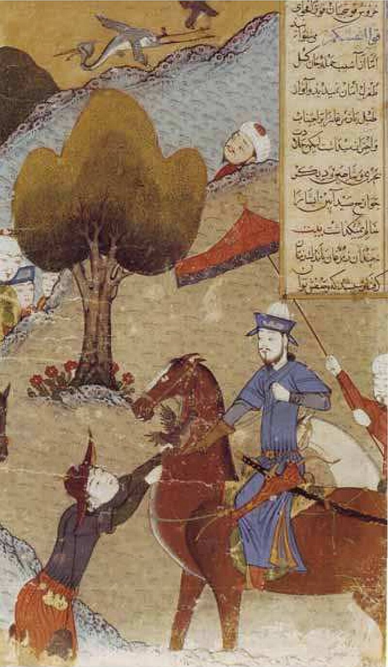 Timur hunting, page from the Zafarnama of Sharaf al-Din ‘Ali, Yazdi. Shiraz, AH 839, 1436 CE