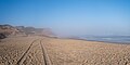 Image 305Tire tracks in beach in the early morning, Praia D'El Rey, Amoreira, Portugal