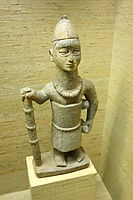 Tomb figure; soapstone; by Boma people, from Democratic Republic of Congo; Royal Museum for Central Africa. Stone sculptures are extremely rare in African art