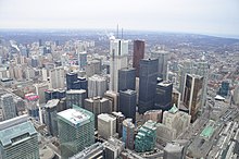 Toronto's financial district Toronto's financial district from the CN Tower.jpg