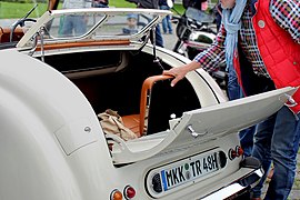 Opening the Rumble seat of a Triumph 1800 Roadster from 1948