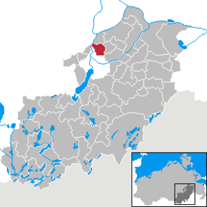 Poziția Trollenhagen pe harta districtului Mecklenburg-Strelitz