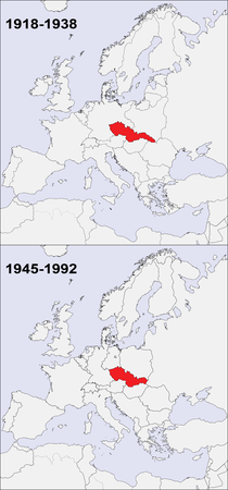 De Log vo da Tschechoslowakei in Eiropa 1918–1938 und 1945/49–1990/92