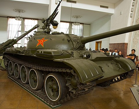 The Type 59 main battle tank, here on display at the Military Museum of the Chinese People's Revolution in western Beijing, was deployed by the People's Liberation Army on 3 June 1989.