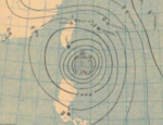 La mappa meteorologica del tifone Dolly del 21 giugno 1946.png
