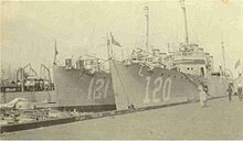 USS Radford (DD-120) and USS Montgomery (DD-121) at the Norfolk Naval Shipyard, Virginia (USA), circa in 1919-1921.jpg