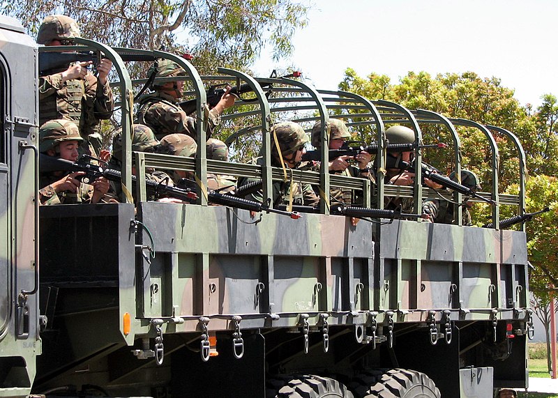 File:US Navy 070726-N-8547M-013 Seabees assigned to Headquarters Company of Naval Mobile Construction Battalion (NMCB) 5 participate in Convoy training as part of there unit driven training (UDT).jpg