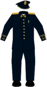 Distintos uniformes vigentes de la Policía Nacional.