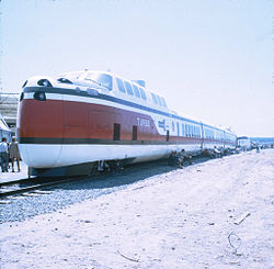 An Amtrak TurboTrain on display at Transpo '72