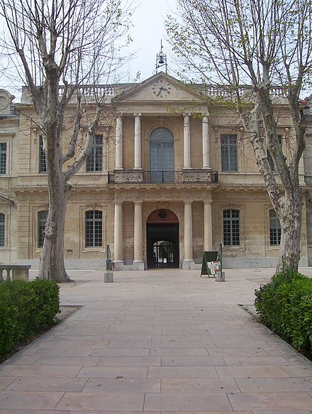 Entrance to the main university building. This 18th century portico was once the entrance to the Hôpital Sainte-Marthe.