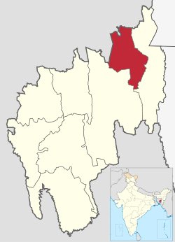 Tripuran piirikuntien rajat kartalla.