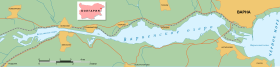 Белославское озеро на карте окрестностей Варненского (в левой части карты)