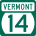 Vermont Route 14 marker