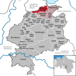 Läget för kommunen Wölpinghausen i Landkreis Schaumburg