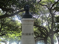 Simms's bust, unveiled in 1879, in The Battery in Charleston, South Carolina