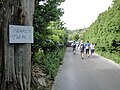 Walk the Wight 2011, seen on the final leg before the end at Alum Bay. As can be seen, someone has drawn a sign encouraging tired walkers on.