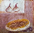 Wall painting - still life with bread and figs - Herculaneum - Napoli MAN 8625