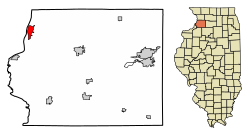 Whiteside County Illinois Incorporated and Unincorporated areas Fulton Highlighted.svg