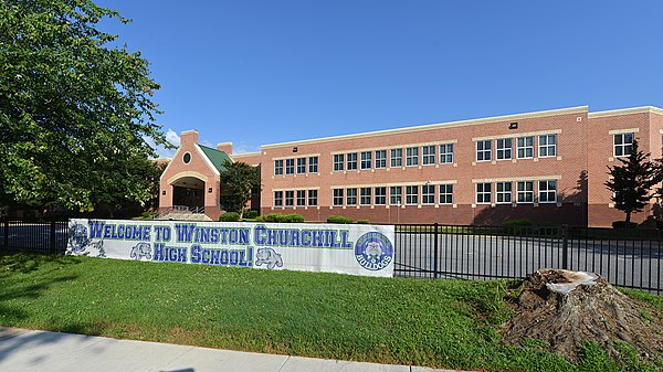 Banner for Winston Churchill High School, Potomac, MD